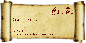 Cser Petra névjegykártya